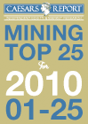 Caesars Report Mining Top 25 for 2010