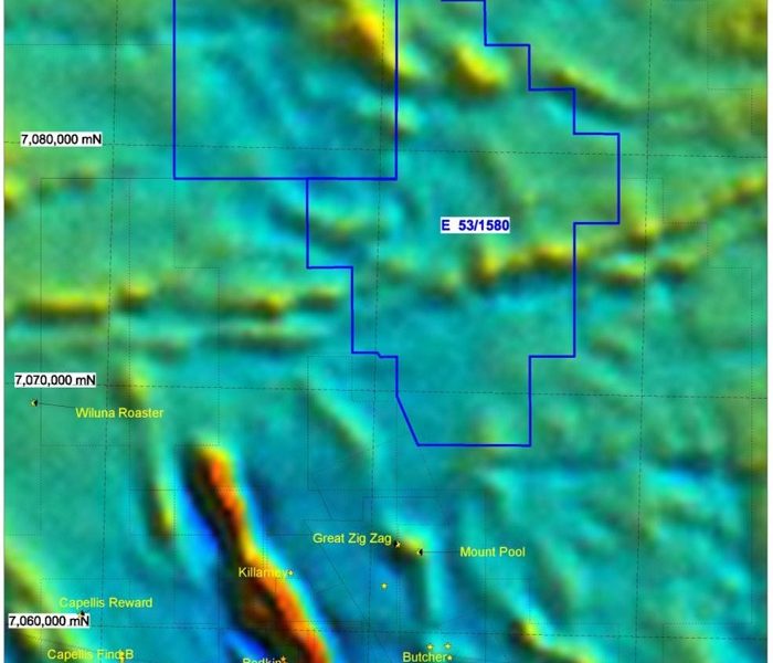 Mt Killara License (E53/1580) and New Application (E53/1706) - over Aeromagnetic Background