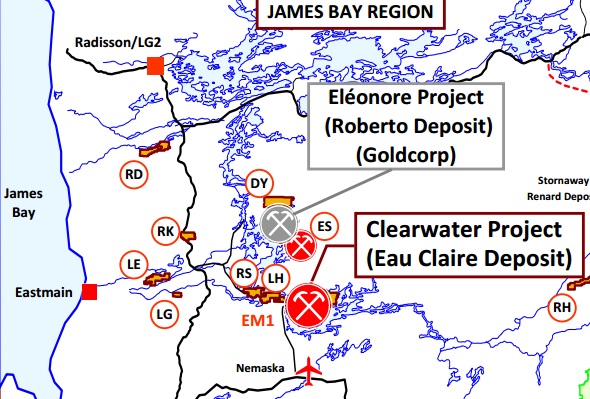 Eastmain Resources - Clearwater Project Location