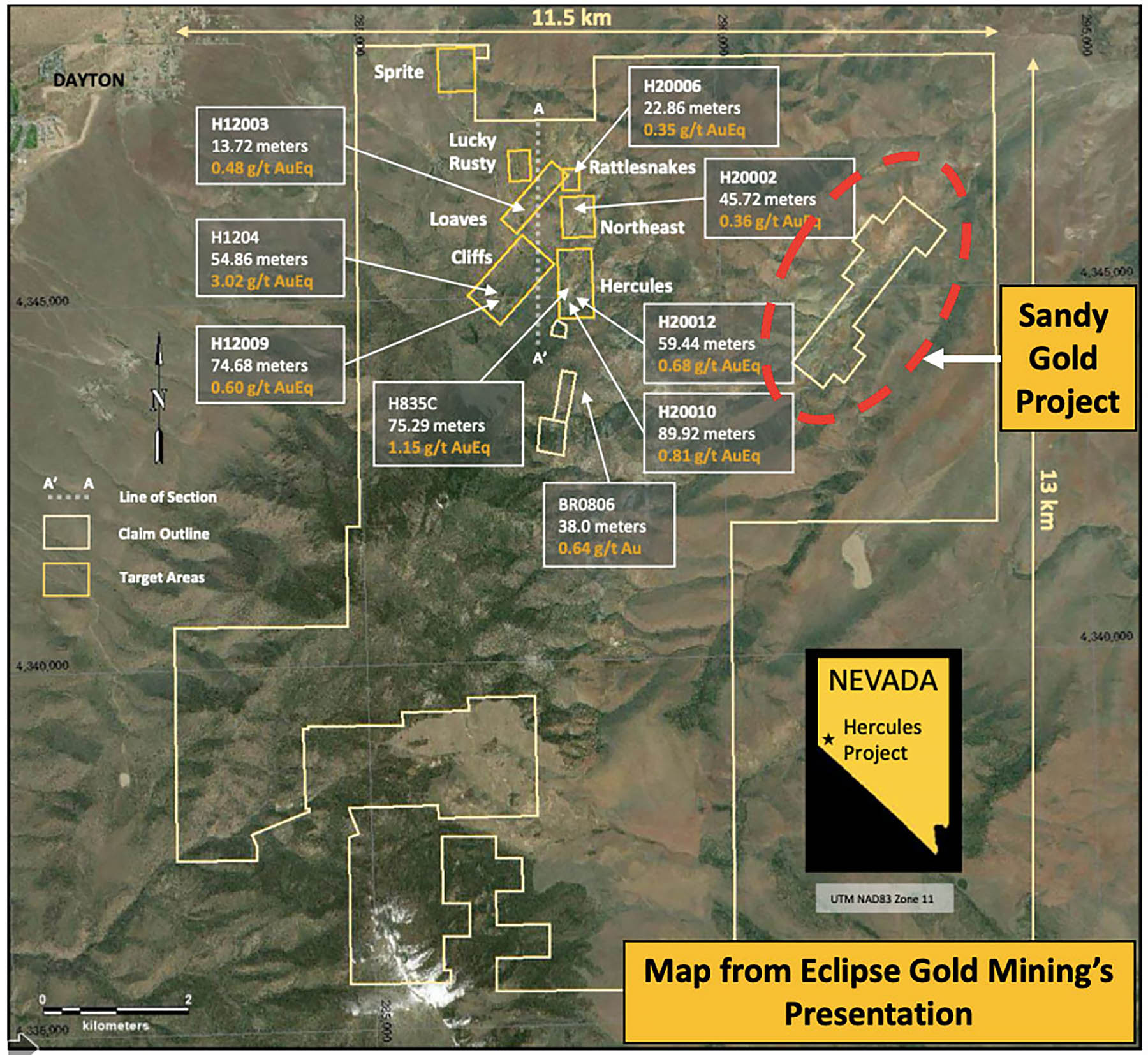 Sandy Gold Project Location