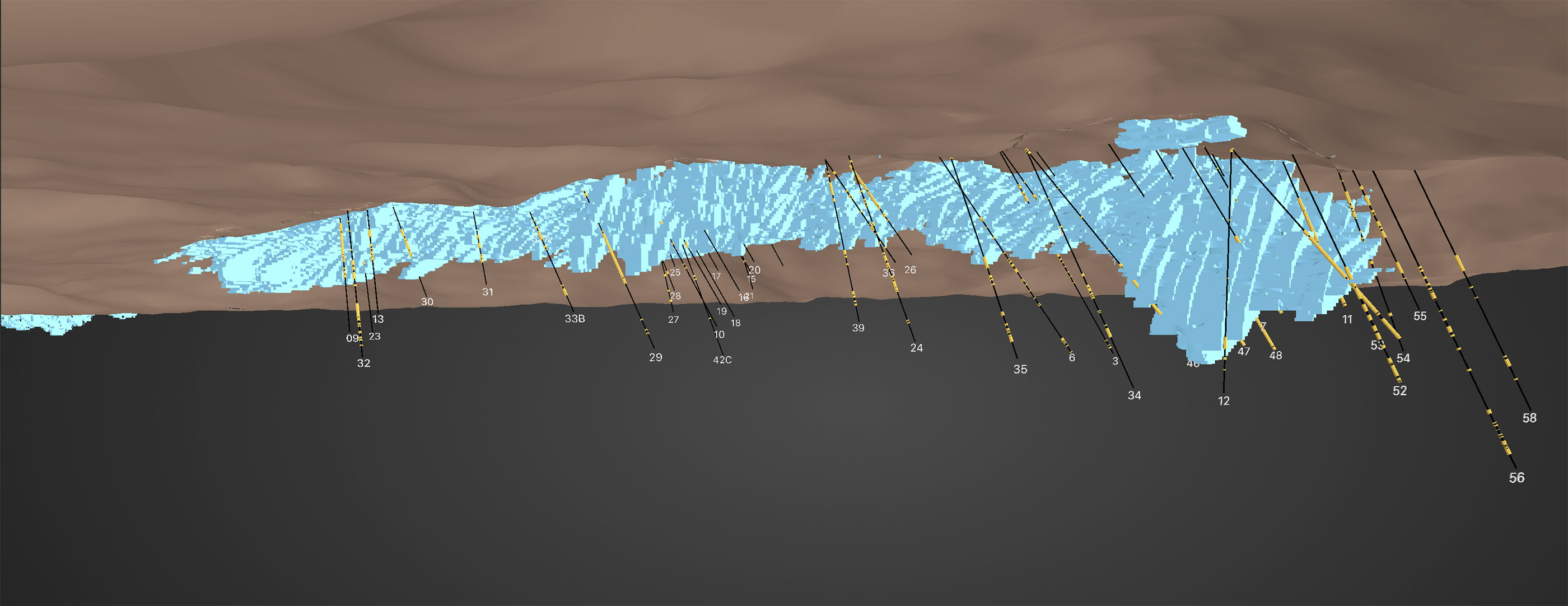 Recent drill holes show an abundance of gold mineralization outside the current resource