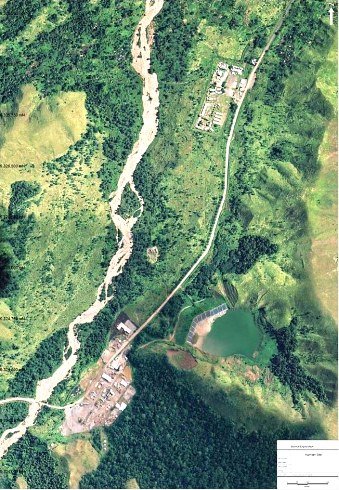 Aerial view of Process-Plant, Tailings Storage Facility and Accommodation Camp (circa-2009)