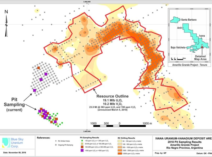 Ivana Uranium-Vanadium Deposit Area 2018 Sampling Results