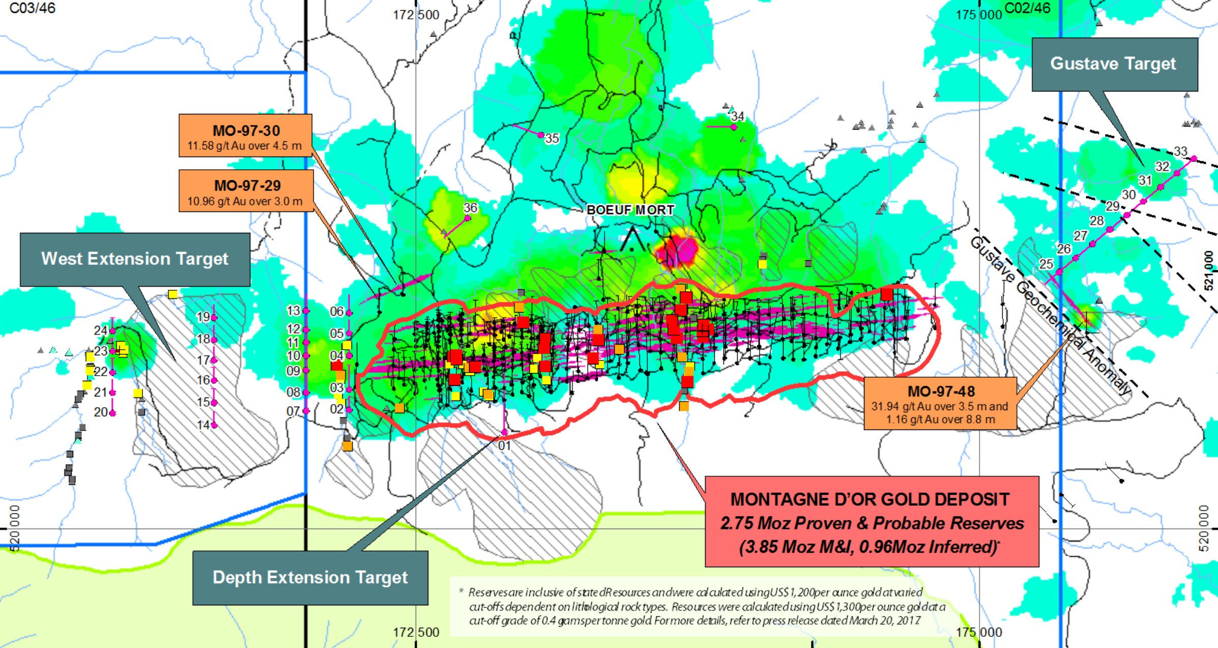 Exploration Drilling Program Underway to Assess Expansion Potential - Target Areas and Planned Drill Hole Locations