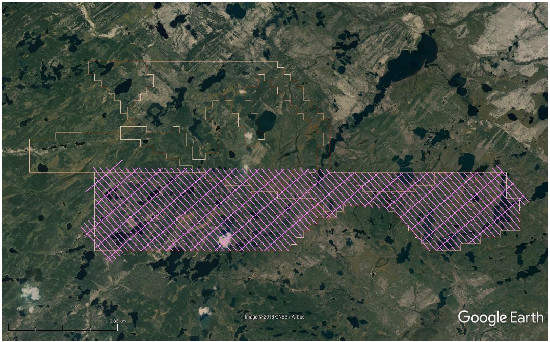 VTEM Survey Grid – Completed January 2019
