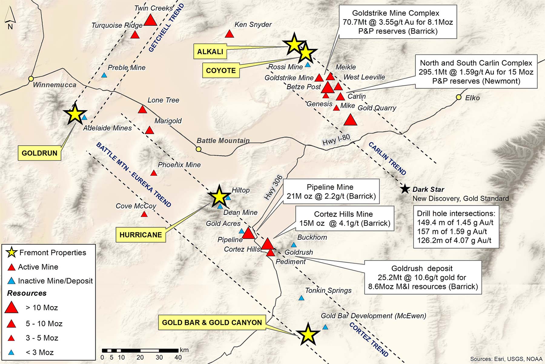 Fremont Gold Project Locations