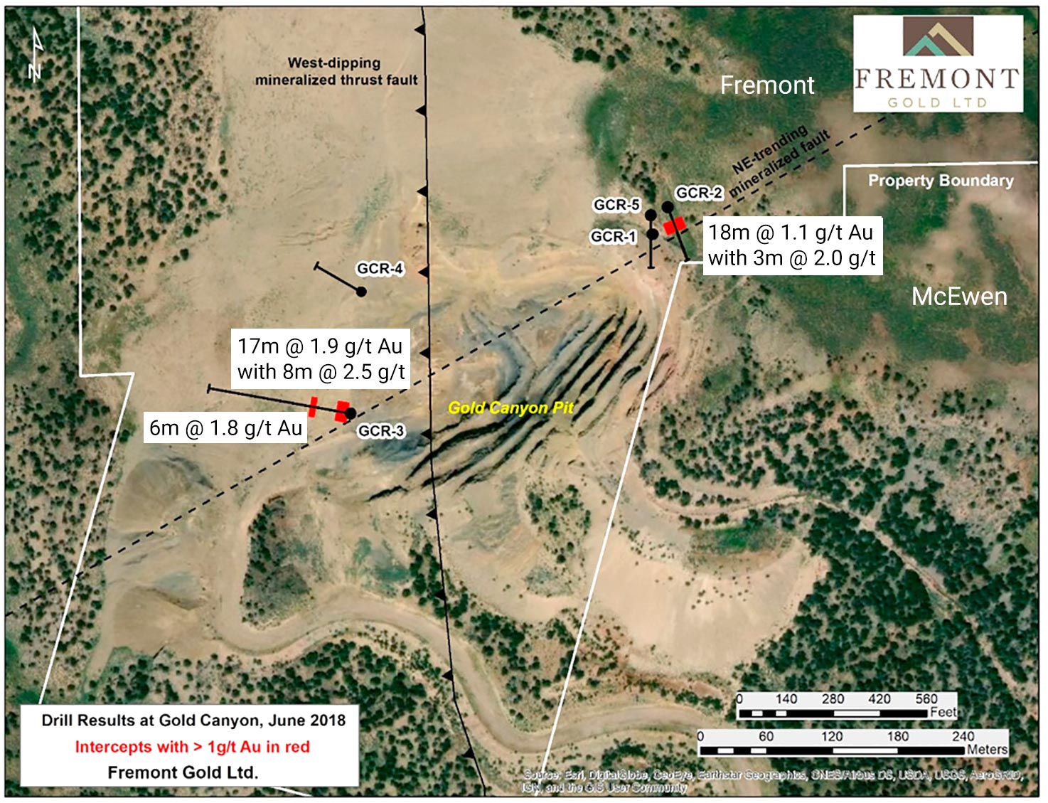 Gold Canyon Drill Hole Locations