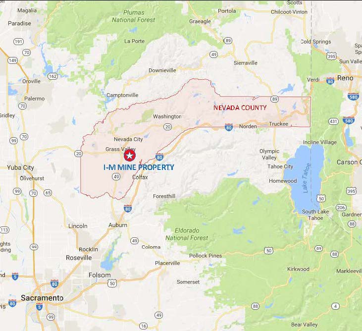 Idaho-Maryland Mine Property, Regional Map