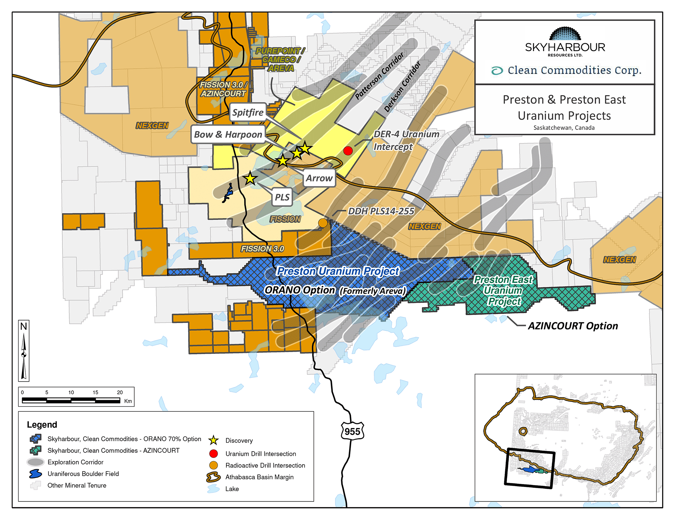 Preston Uranium Project Claims Map