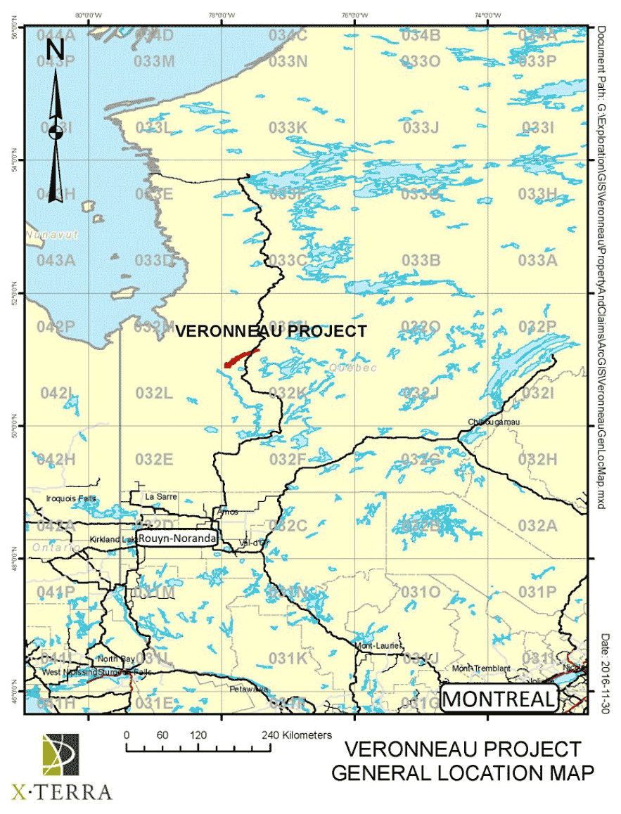 Veronneau project location map
