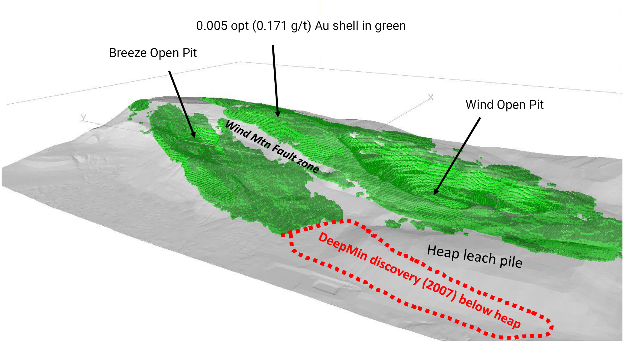 Wind Mountain - Massive lateral flow in permeable sediments, feeder zone to South