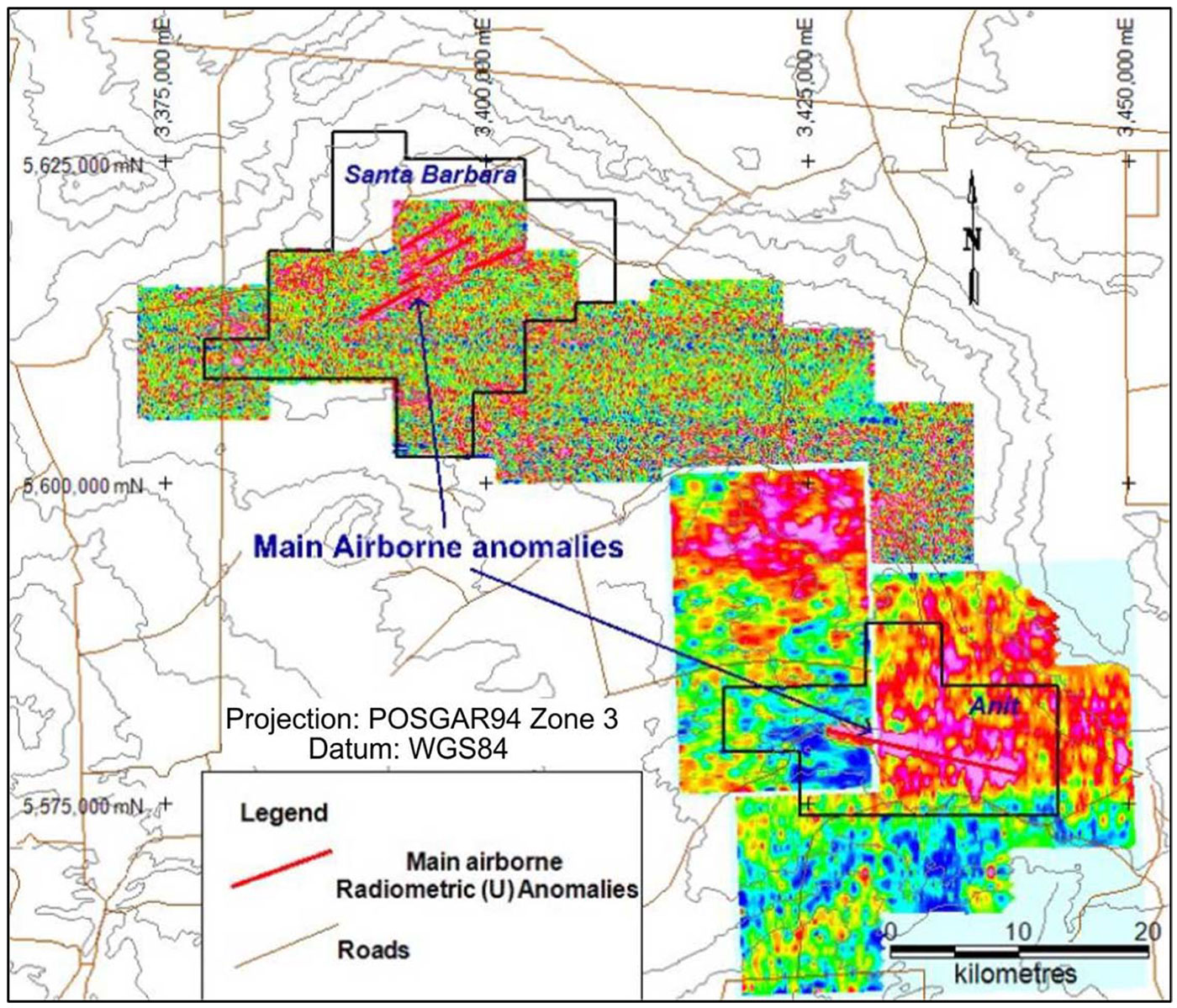 Uranium anomaly interpretation 2007 Airborne Survey