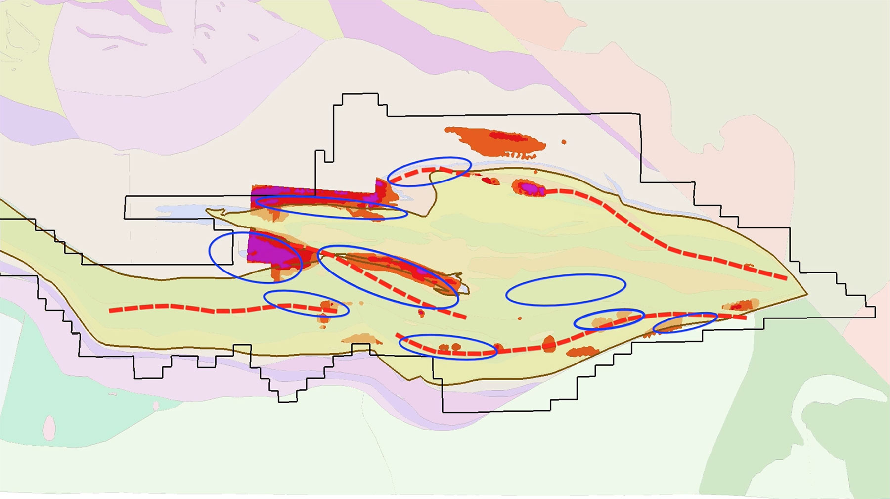 High exploration potential on the property