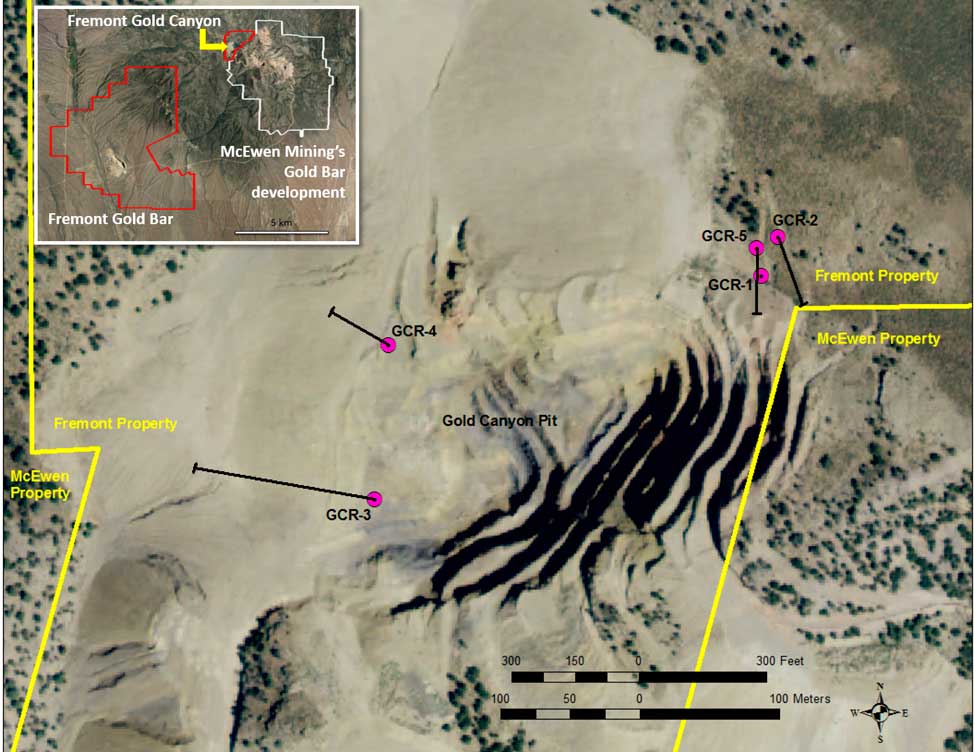 Fremont Golds’ Gold Canyon Drill Hole locations, May 2018