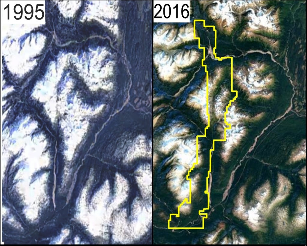 Forrest Kerr Glacier Receding Map