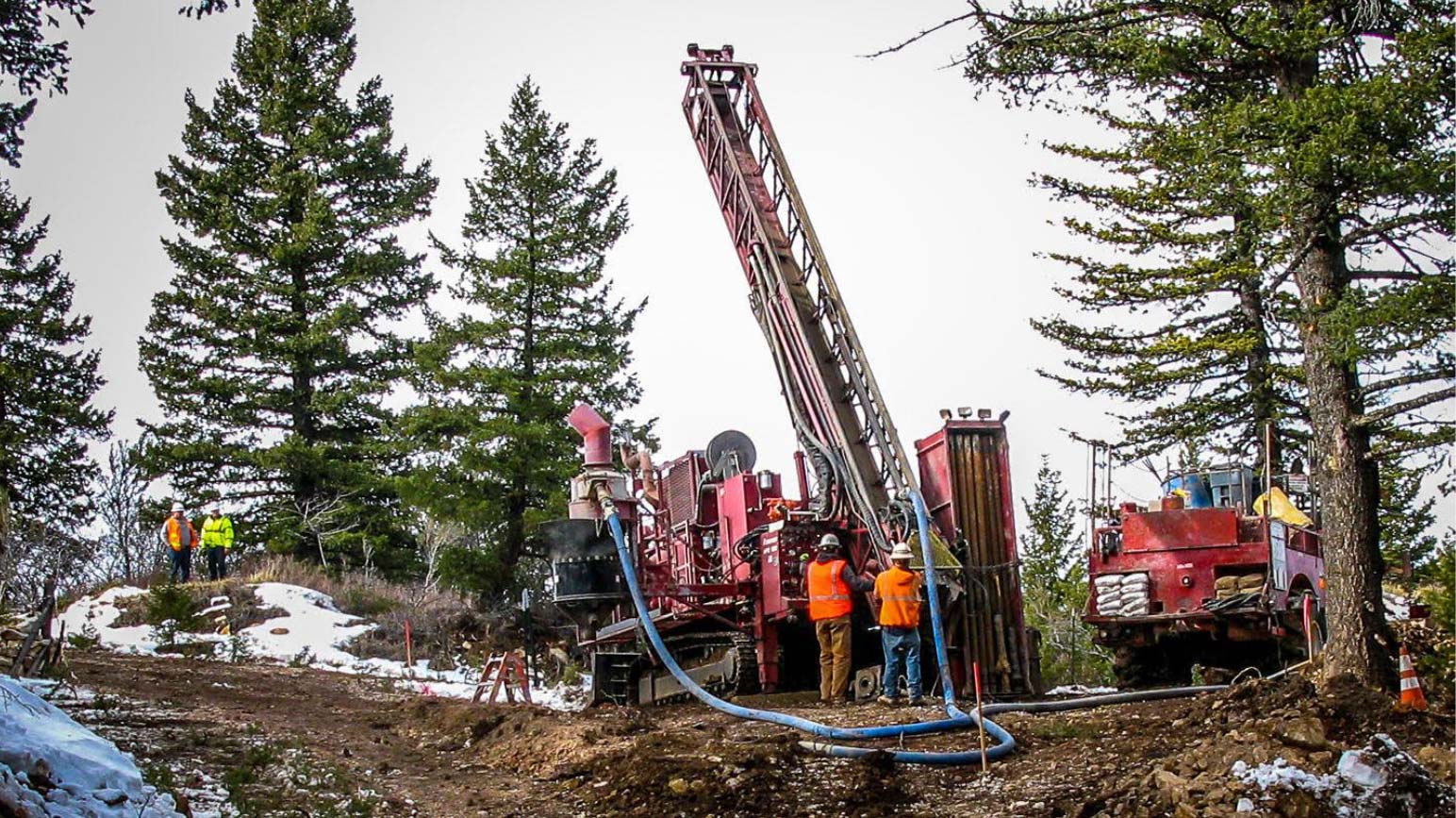 The first drill rig on site at DeLamar in over 25 years – February 13, 2018