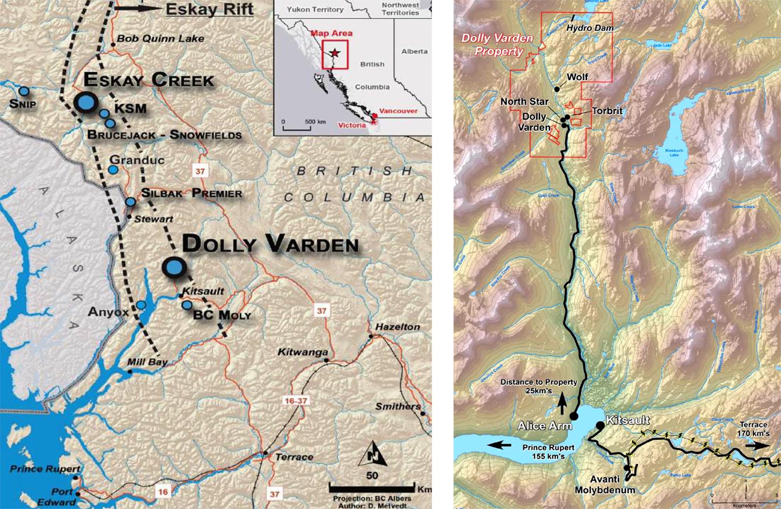 Dolly Varden Property Location