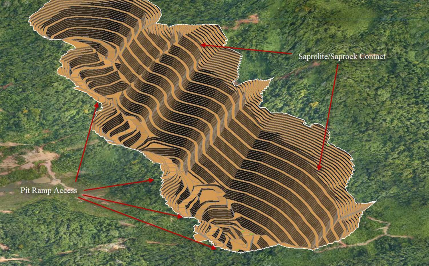 The BFS pit design used in the evaluation of the Project.