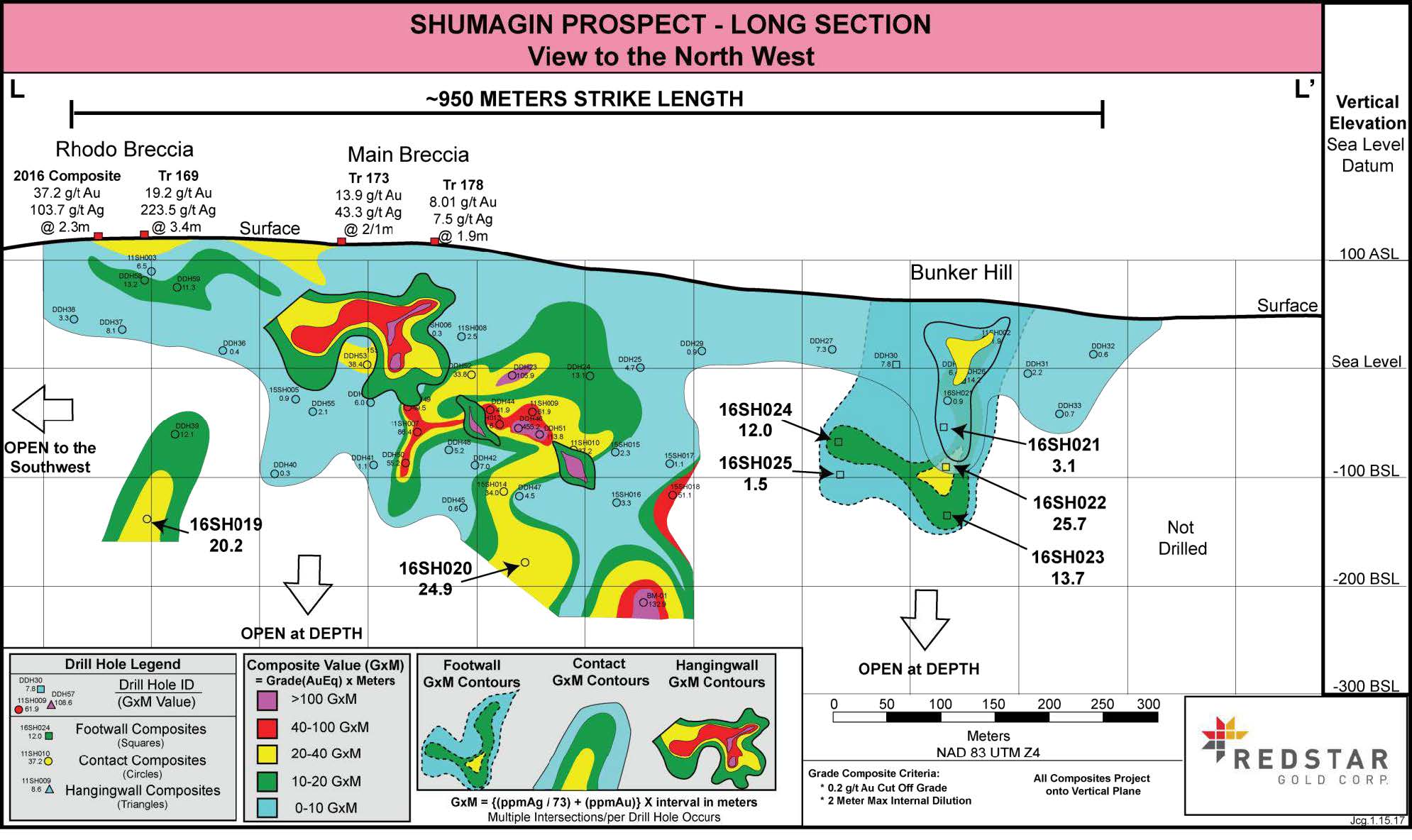 Shumagin prospect inclined long section