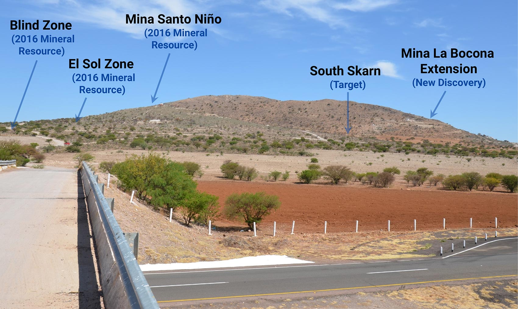 Cerro Las Minitas - Looking North from the Autopista (Highway)